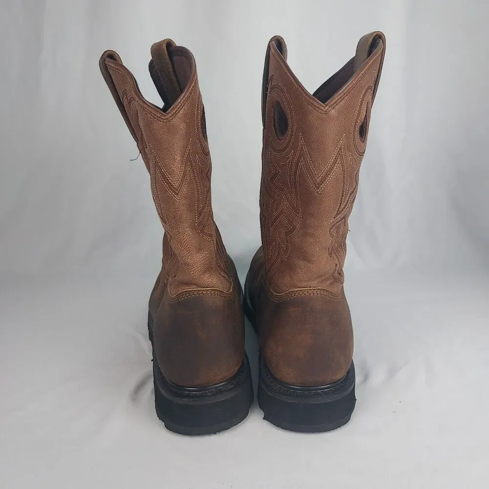 Rocky Farmstead 11in Wellington Work Boot Mens 12W Wide Brown RKYW050